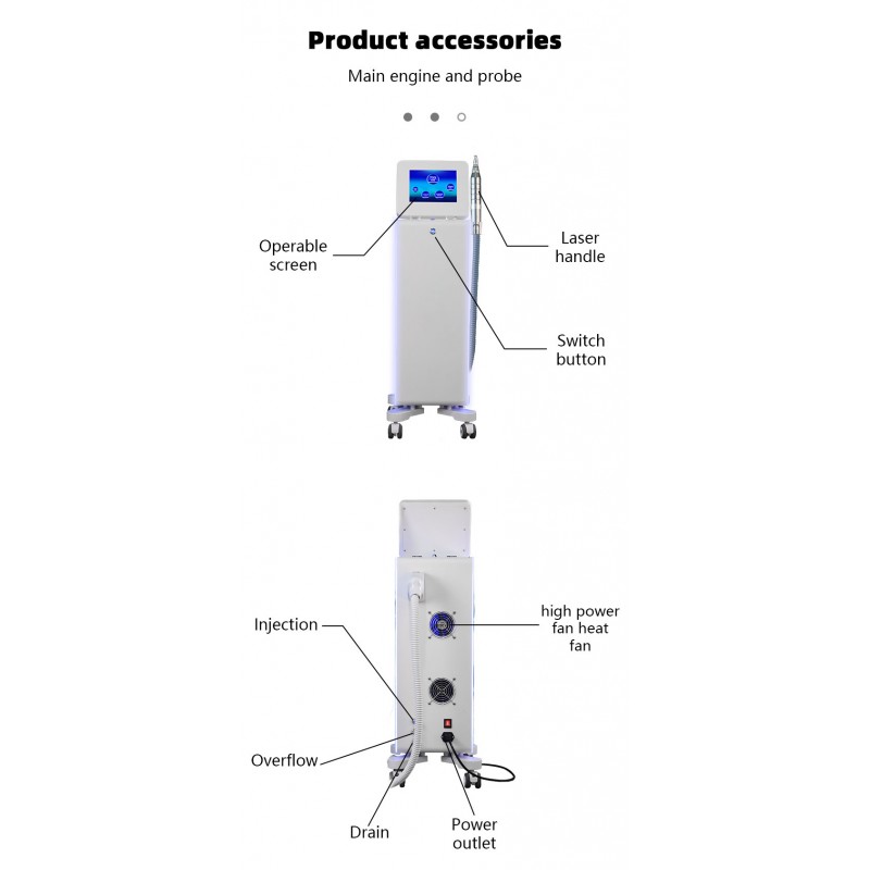OEM ODM professional Pico diode pigment removal Q-switch Nd YAG carbon skin pigment tattoo removal machine CE factory 